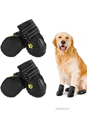Dog Boots Waterproof Shoes for Dogs Protection Paw Breathable Rugged Anti-Slip Adjustable Reflective Straps Small Medium Large Dogs Shoes
