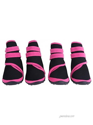 Dog Boots,Waterproof Shoes for Dogs Anti-Slip Puppy Outdoor Shoes Paw Protectors for Hiking Walking Traveling Snow S-Pink