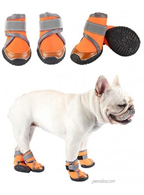 Due Felice Dog Boots Runing Walking Shoes for Medium Large Dogs Small Puppy,Pet Paw Protectors Anti-Slip Waterproof Reflective & Adjustable Straps for Snow Hot Pavement Wet Floor