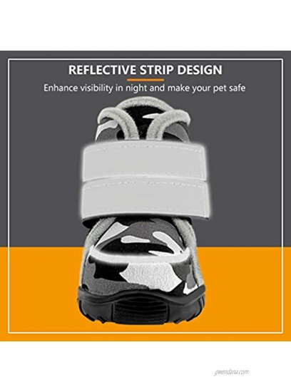 Etdane Non-Slip Dog Boots Waterproof Pet Shoes for Small to Large Dog Puppy Runing Hiking Paw Protectors Reflective Strip for Winter Summer Snow Hot Pavement Hardwood Floor