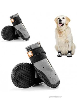 Hcpet Dog Boots Breathable Dog Shoes Dog Booties with Reflective Rugged Nonslip Sole and Skid-Proof Outdoor Dog Rain Boots for Small to Large Dogs Summer Paw Protectors 4Ps
