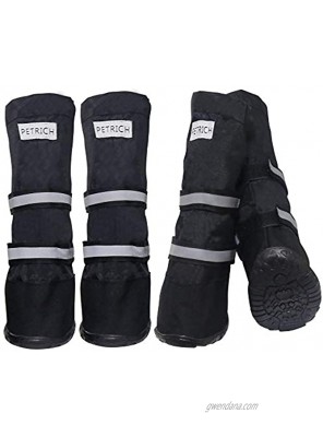 HelloPet Water Resistant Dog Boots Warm Lining Nonslip Rubber Sole for Snow Winter,4PC