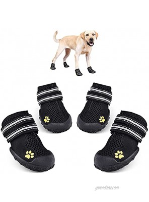 Hipaw Summer Breathable Dog Boot Reflective Strap Rugged Nonslip Sole for Hot Pavement