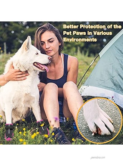 KEIYALOE Dog Shoes for Hot Pavement Dogs Boots Heat Protection Paw Breathable Non-Slip Waterproof Adjustable Reflective Straps for Small Medium Large Dogs