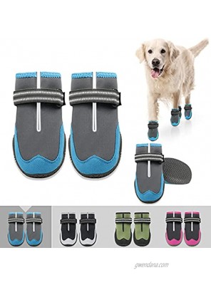 KEIYALOE Dog Shoes for Hot Pavement Dogs Boots Heat Protection Paw Breathable Non-Slip Waterproof Adjustable Reflective Straps for Small Medium Large Dogs