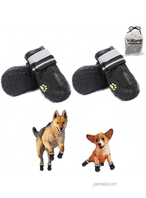 KOFORUS Dog Shoes for Hot Pavement Summer Small Medium Large Dog Boots Heat Protection Paw Adjustable Reflective Straps Waterproof Non-Slip Sole 4PCS