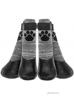 KOOLTAIL Anti Slip Dog Socks Outdoor Dog Boots Waterproof Dog Shoes Paw Protector with Strap Traction Control for Hardwood Floors