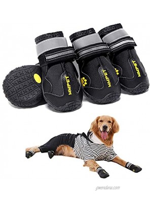 MIEMIE Dog Boots Waterproof Dog Shoes Non Slip Durable Outdoor Pet Dog Booties with Reflective Strips for Small Medium and Large Dogs