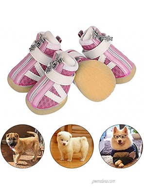 PETLOFT Small Dog Shoes Reflective Slip Resistant 4pcs Dog Puppy Boots Booties Pet Sneakers with Adjustable Fastener Strap for Small Medium Dogs Protect Paws Easy to Wear Daily Use