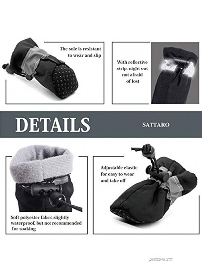 SATTARO Dog Boots & Paw Protector for Small Medium Dog Anti-Slip Dog Shoes with Reflective Straps