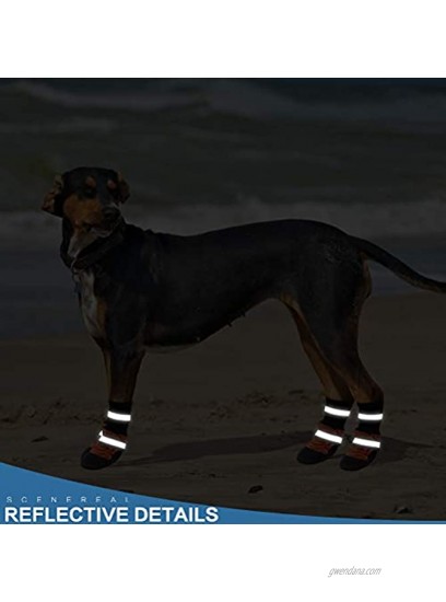 SCENEREAL Dog Shoes Anti-Slip Dog Boots Waterproof Paw Protector for Snow Rain Summer Hot Pavement Soft Adjustable with Reflective Tape for Small Medium Large Dogs Outdoor Walking Hiking Training