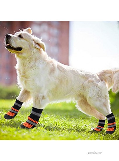SCENEREAL Dog Shoes Anti-Slip Dog Boots Waterproof Paw Protector for Snow Rain Summer Hot Pavement Soft Adjustable with Reflective Tape for Small Medium Large Dogs Outdoor Walking Hiking Training