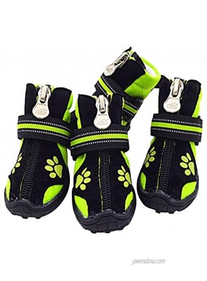 URBEST Dog Winter Shoes Dog Boots Sports Non-Slip Pet Dog Anti-Slip Sole Water Resistant Boots for Dogs 2 Pairs
