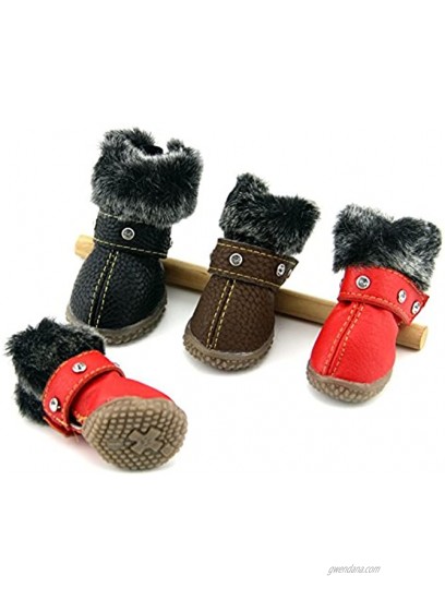 ZeroTone Warm Dog Snow Boots Waterproof Anti-Slip Small Dog Puppy Cat Winter Boots Pet Shoes 2 Styles #1-#5