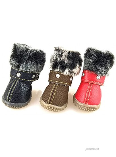 ZeroTone Warm Dog Snow Boots Waterproof Anti-Slip Small Dog Puppy Cat Winter Boots Pet Shoes 2 Styles #1-#5