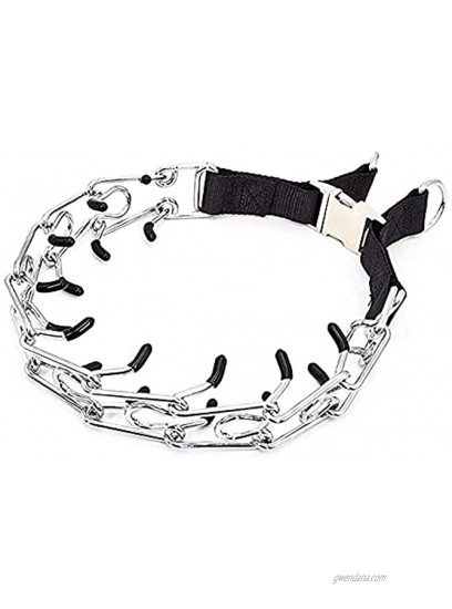 Dog Prong Collar Adjustable Stainless Steel Training Pinch Collar for Dogs with Comfort Rubber Tips and Quick Snap Buckle Release Dog Choke Collar for Small Medium Large Dogs