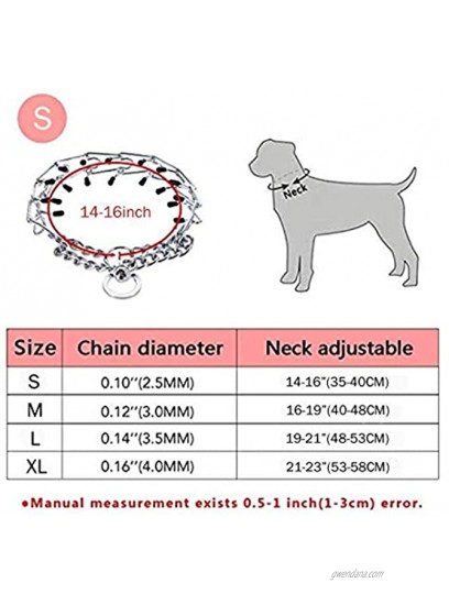 Dog Prong Training Collar Stainless Steel Choke Pinch Dog Collar with Comfort Tips,Plated Easy-On and Training Dog Collar for Medium and Large DogsL,19-21