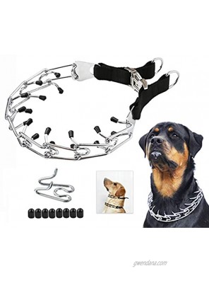 Dog Prong Training Collar Stainless Steel Choke Pinch Dog Collar with Comfort TipsPacked with One Extra Links