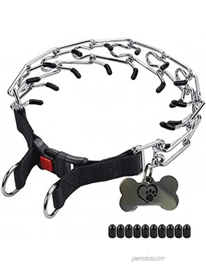 Prong Collar for Dogs by Titansea | Pinch Collar for Dogs with Adjustable Stainless-Steel Links | Dog Choker Collar for Training | Prong Collar with Quick Release Snap Buckle for Medium-Large Dogs…