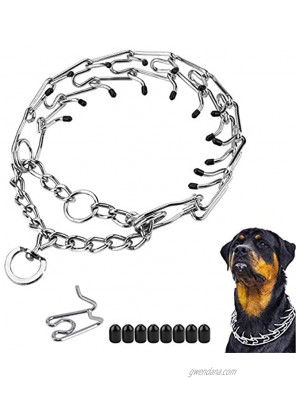 Prong Collar for Dogs Prong Collars for Dogs Pinch Training Collar Adjustable Stainless Steel Links with Rubber Tips Quick Release Locking Carabiner for Small Medium Large Dogs
