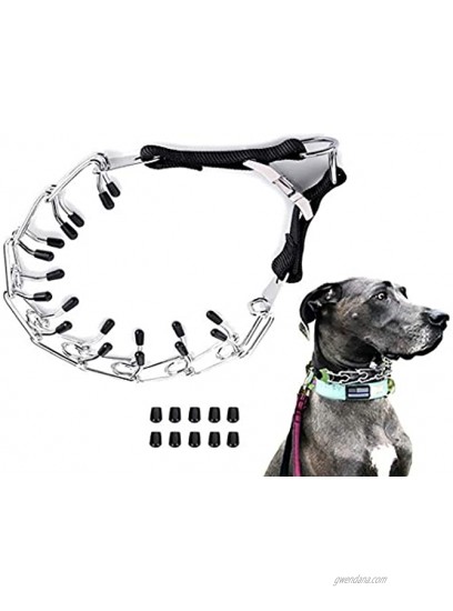 Relux Stainless Steel Choke Pinch Dog Collar,Adjustable Dog Prong Training Collar with Comfort Tips