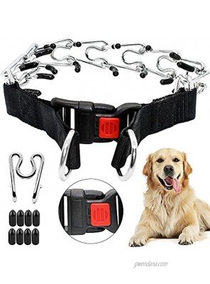 Sakipets Dog Training Collar Prong Choke Pinch Training Collar Gentle Leader with Quick Release Snap Buckle for Small Medium Large Dogs Adjustable Stainless Steel Links