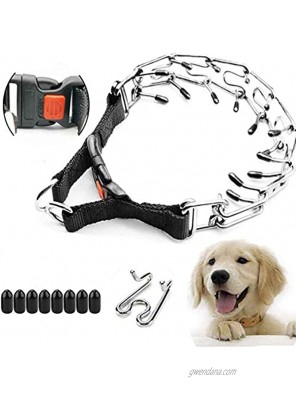 Supet Dog Prong Collar Adjustable Dog Pinch Collar Training Collar with Quick Release Buckle for Small Medium Large DogsPacked with One Extra Links