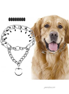 SuReady Dog Prong Collar Stainless Steel Dog Chole Pinch Training Collar with Adjustment Snap Buckle for Large Dogs Large