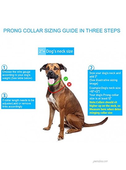 Wiotar Dog Prong Collar Dog Choke Pinch Training Collar Adjustable Stainless Steel Links with Comfort Rubber Tips Quick Release Snap Buckle for Medium Large Dogs Packed with 6 Extra Tips………