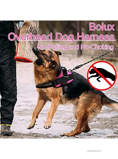 Bolux Service Dog Harness Easy On and Off Pet Vest Harness Reflective Breathable and Easy Adjust Pet Halters with Nylon Handle for Small Medium Large Dogs No More Pulling Tugging or Choking