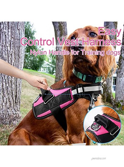 Bolux Service Dog Harness Easy On and Off Pet Vest Harness Reflective Breathable and Easy Adjust Pet Halters with Nylon Handle for Small Medium Large Dogs No More Pulling Tugging or Choking