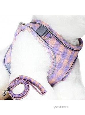 Charmsong Reflective Dog Harness Basic Plaid Soft Chest Vest for Kitties Puppy Small Pets