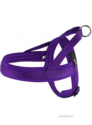 Dog Harness Easy On and Off with 1 Clip for Walk with Large Dogs,Vest Harness with Padded Adjustable Neoprene for Pug LifeL,Purple
