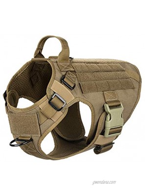 ICEFANG Lightweighting Tactical Dog Harness with Handle,Working Dog Training Molle Vest,No-Pull Front Leash Clip Hook and Loop Panel for Dog ID Personalized Patch