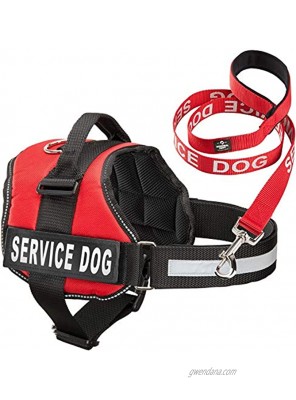 Industrial Puppy Service Dog Vest with Hook and Loop Straps & Matching Service Dog Leash Set Harnesses from XXS to XXL Service Dog Harness Features Reflective Patch and Comfortable Mesh Design