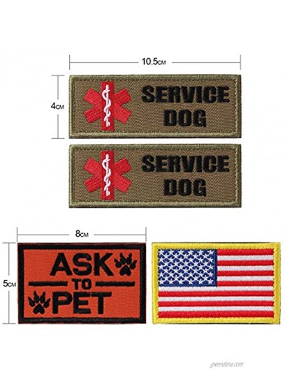PETVINS Service Dog Patch for Vest Harness Backpack K9 Morale Badge Hook and Loop in Training Outdoor Tactical Dog Molle Vest Camouflage Harness