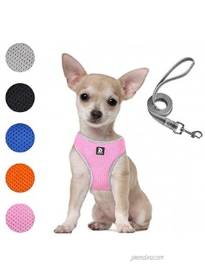 Puppy Harness and Leash Set Dog Vest Harness for Small Dogs Medium Dogs- Adjustable Reflective Step in Harness for Dogs Soft Mesh Comfort Fit No Pull No Choke