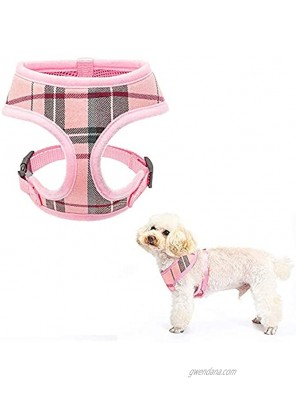 Ringloose Classic Plaid Puppy Harness Soft Breathable Mesh Padded Harness for Small Dogs Puppies