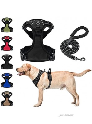 SCENEREAL Dog Harness and Leash Set Reflective No Pull Dog Harness Escape Proof for Medium Large Dogs Outdoor Walking Training Hiking
