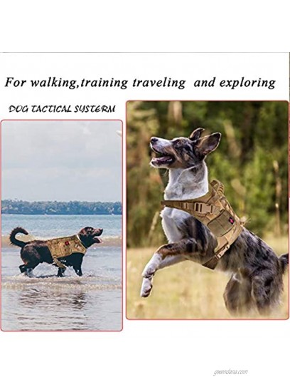 Tactical Service Dog Vest Harness Outdoor Training Handle Water-Resistant Comfortable Military Patrol K9 Dog Harness with Handle