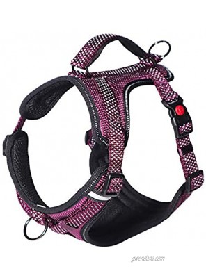 Ultra-Reflective Dog Harness No Pull Adjustable Pet Harness Front Clip Heavy Duty Safe Dog Vest Soft Easy Control Harness for Small Medium Large Dogs