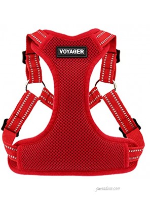 Voyager by Best Pet Supplies Fully Adjustable Step-in Mesh Harness with Reflective 3M Piping