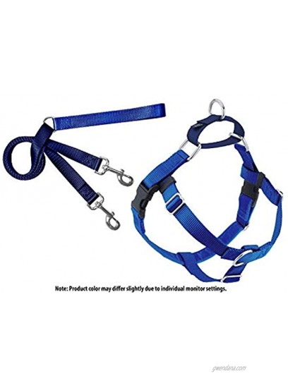 2 Hounds Design Freedom No-Pull Dog Harness with Leash Large 1-Inch Wide Royal Blue
