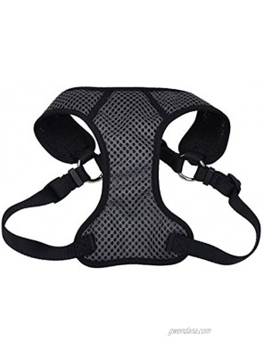 Coastal Comfort Soft Sport Wrap Adjustable Dog Harness Grey with Black 3 4" x 22"-28"