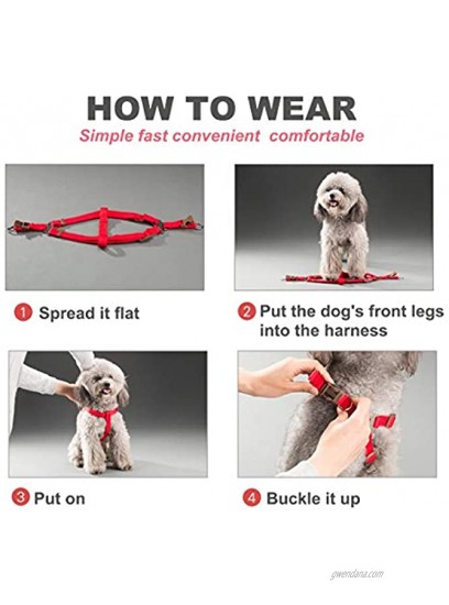 Mycicy No Pull Dog Harness Adjustable Nylon Basic Halter Harness for X-Small Small Puppy Medium Large in Outdoor Walking