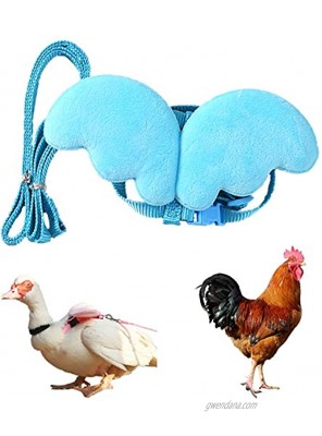 PoSeitiks Adjustable Chicken Harness with 4FT Leash and Wings Medium Chicken Harness Hen Size Ideal for Cat Dog Chicken Hens Duck and Goose Medium Blue
