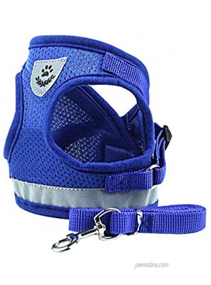 ZZBIQS Escape Proof Pet Harness with Reflective Strips Universal Kitten and Puppy Harness and Leash for Walking Breathable and Adjustable Pet Halters Best Pet Supplies